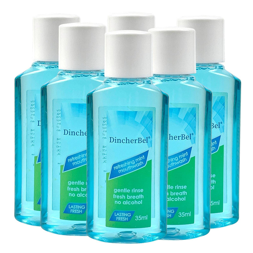 DincherBel travel size mouthwash bottle 35ml for on-the-go freshness