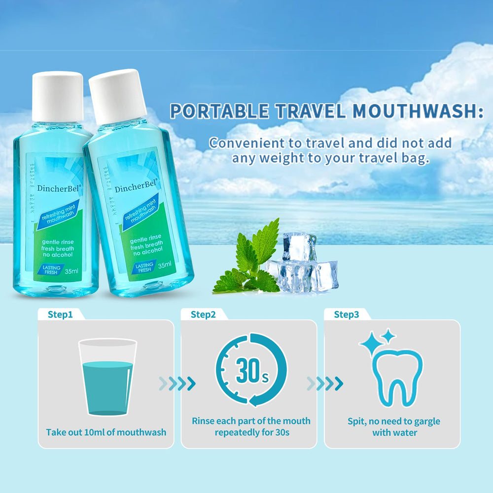DincherBel portable mouthwash on the go for trips and commutes