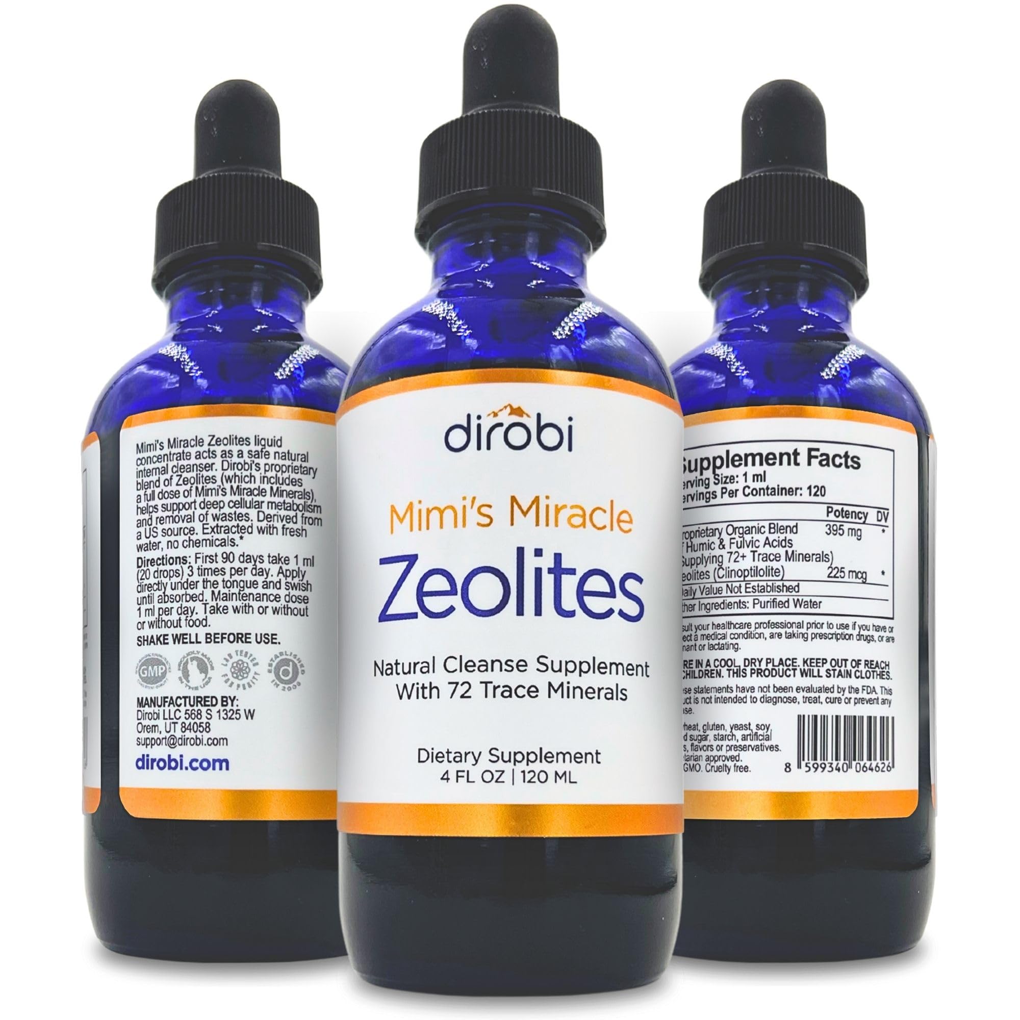 Dirobi Mimi’s Miracle Zeolites bottle ready for daily detox support