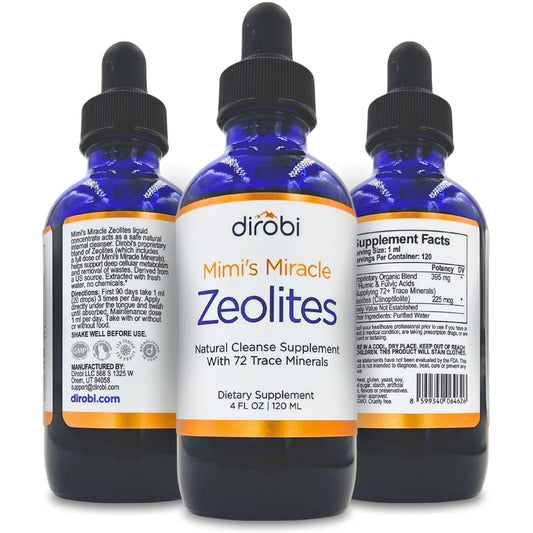 Dirobi Mimi’s Miracle Zeolites bottle ready for daily detox support