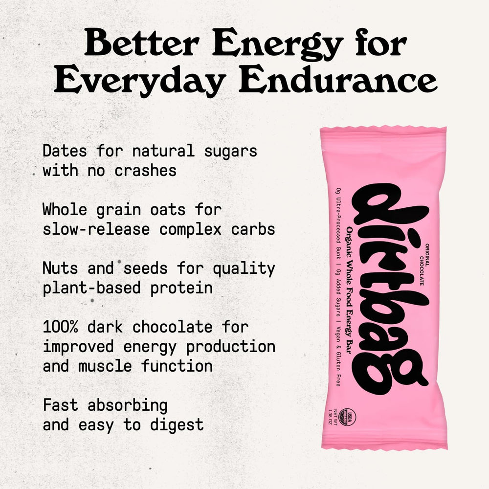 Detail of 100% dark chocolate on a Dirtbag Bar for rich flavor.
