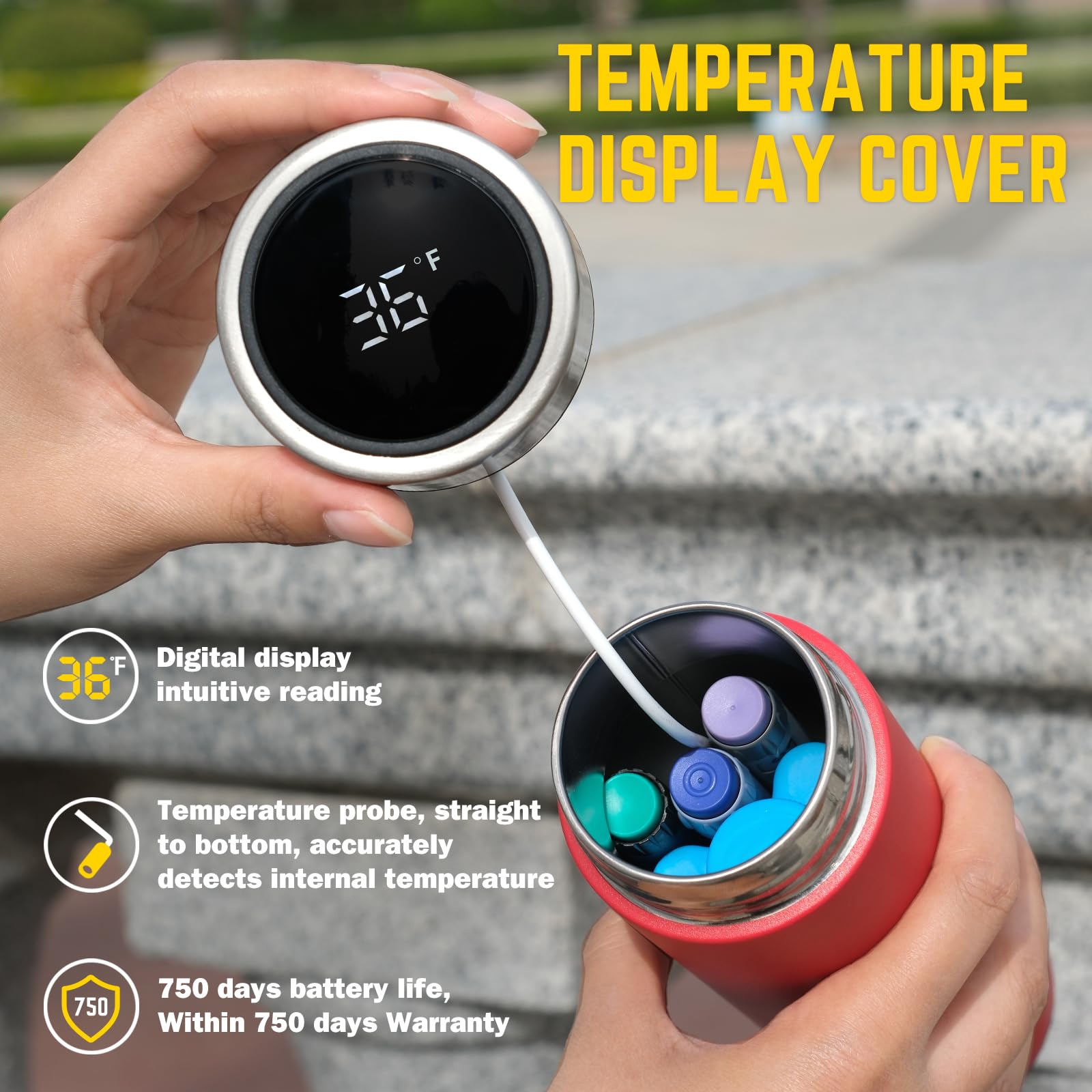 Insulin cooler case outdoors showing blue gel pack for long-lasting cooling