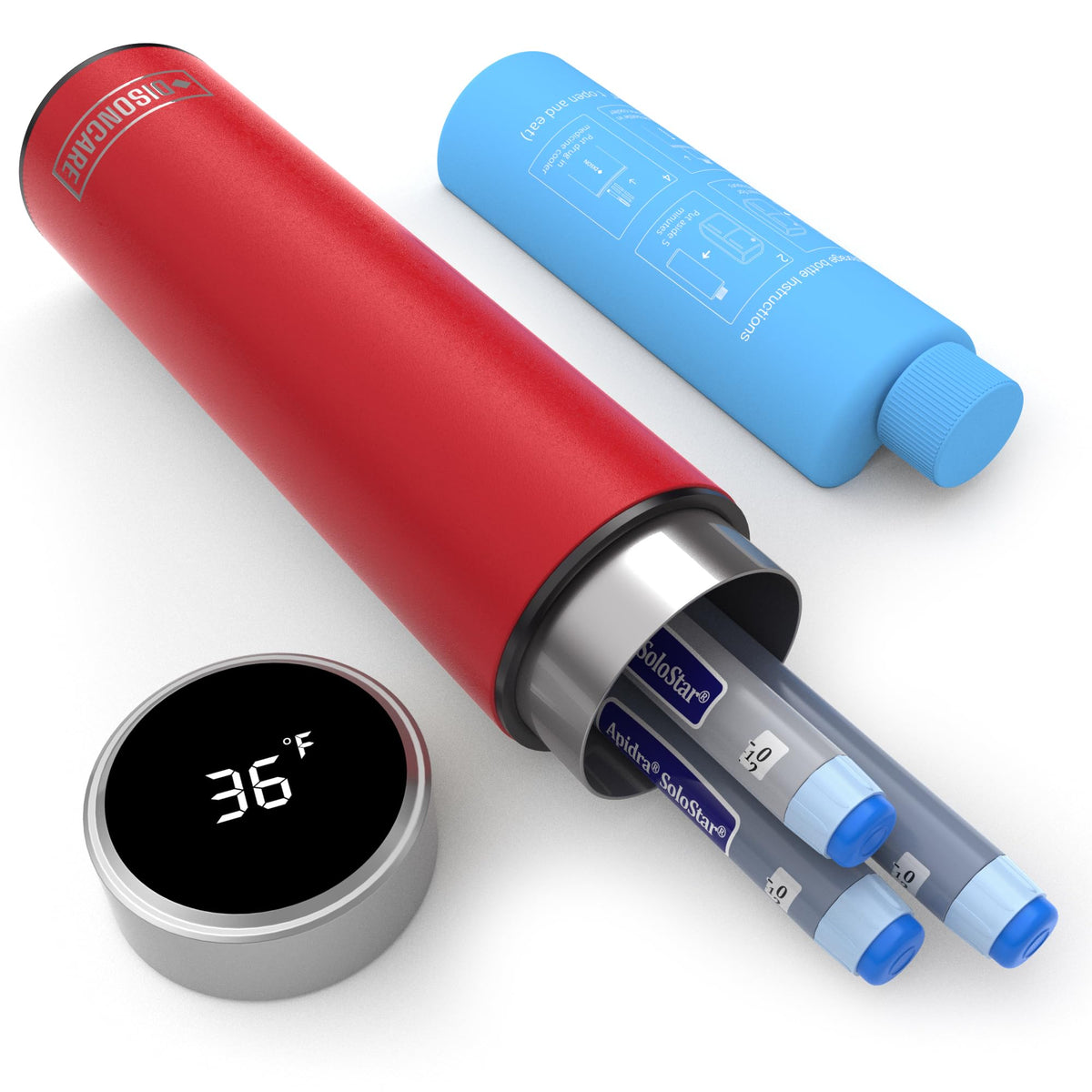 DISONCARE Odyssey 60H insulin cooler with digital display monitors temperature during travel