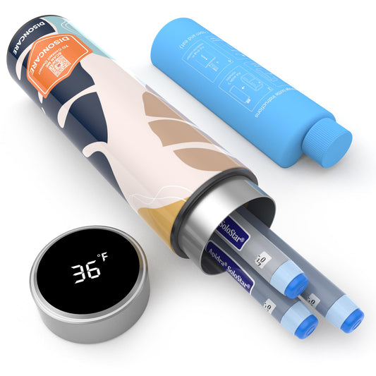 DISONCARE Odyssey 60H insulin cooler front view for travel convenience