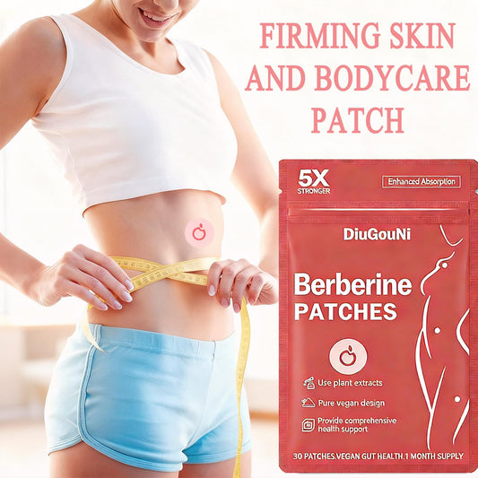 DiuGouNi Berberine Patches application close-up for easy skin use.