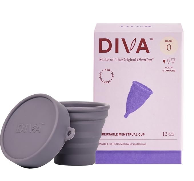 DIVA Cup 0 slim-design shown for comfortable fit in slender canals.