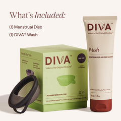 DIVA Disc capacity equals seven tampons for reliable period coverage.