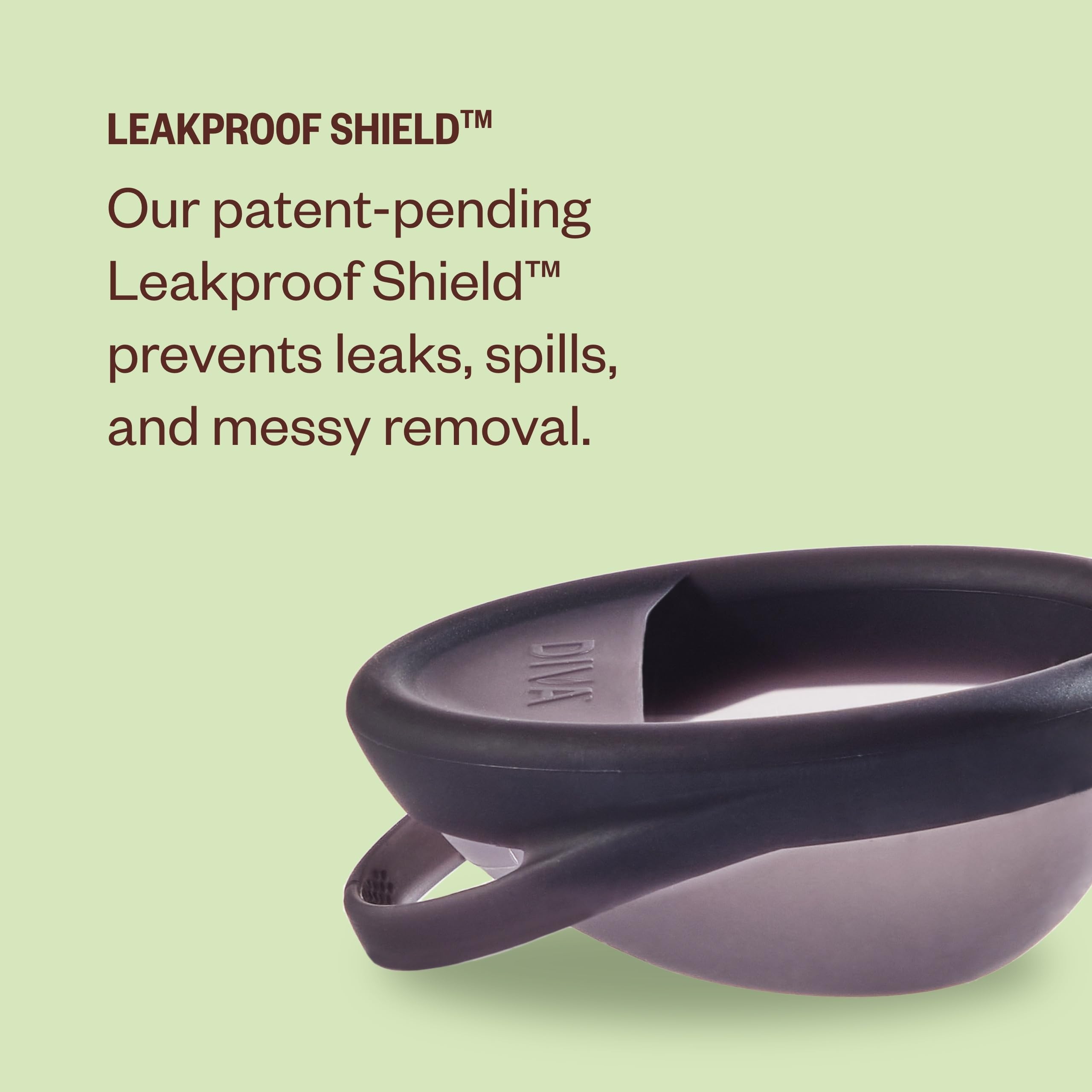 Leakproof Shield feature on DivaDisc helps prevent leaks during activity
