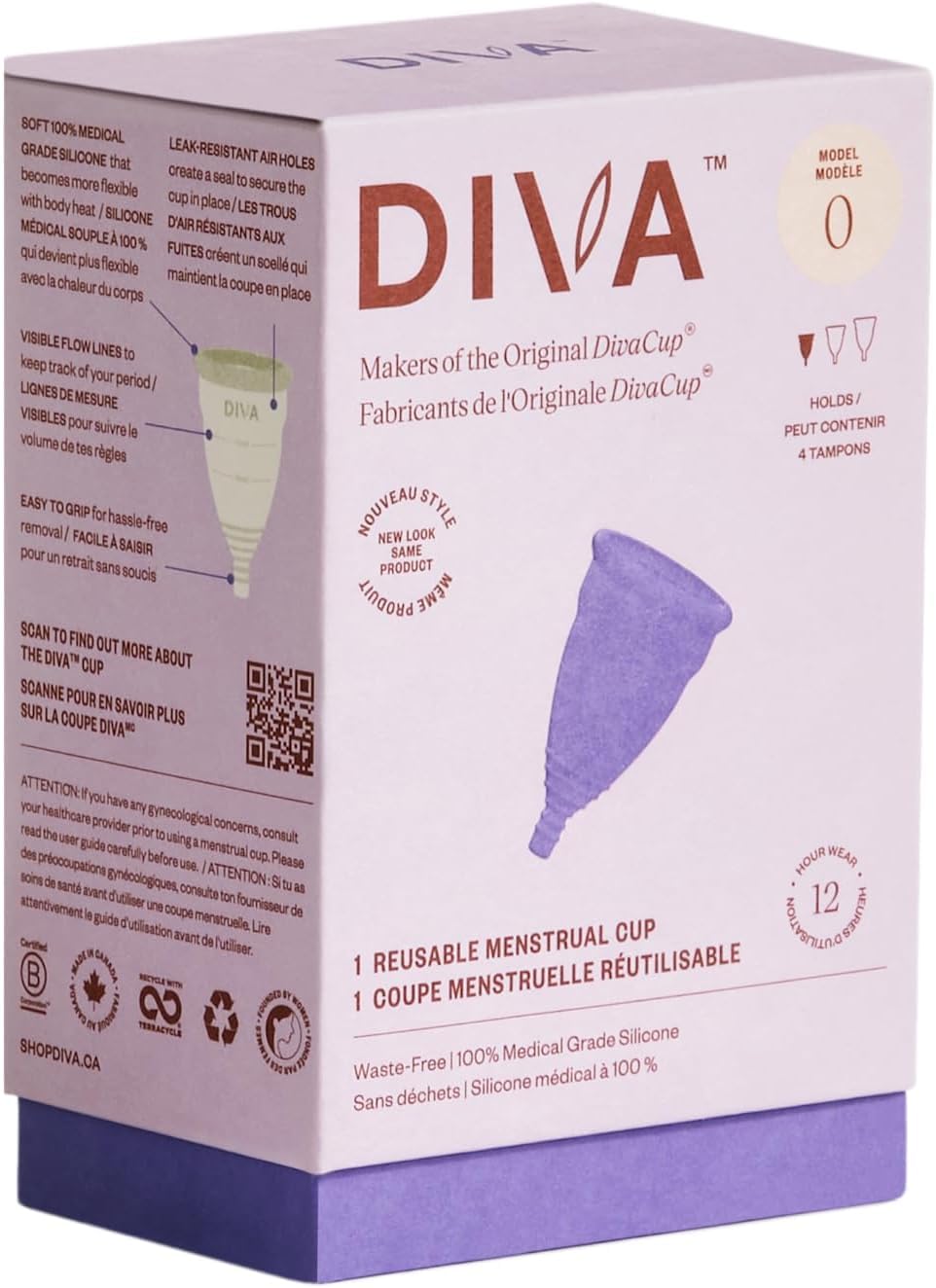 DivaCup dye-free silicone close-up showcases safe material.