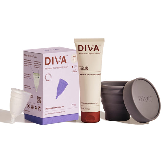DivaCup Model 0 in hand shows slim fit for first-time users.
