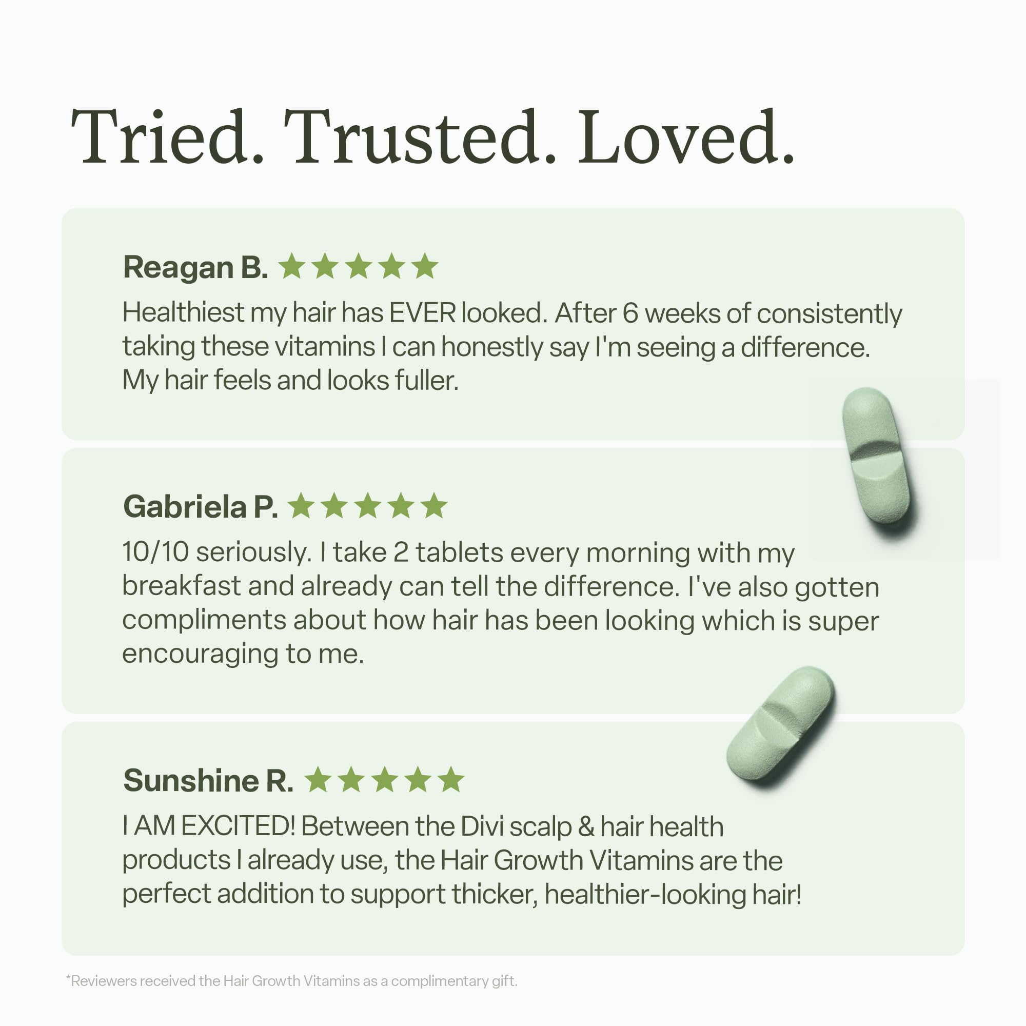 Divi vegan capsules image showcases plant-based ingredients for daily hair care.