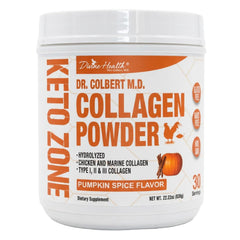 Divine Health Dr. Colbert Pumpkin Spice collagen bottle for daily joint and skin support.