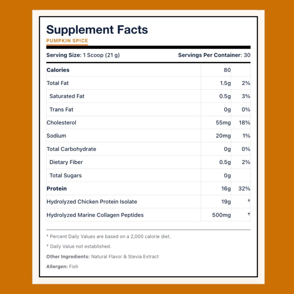 Divine Health pumpkin spice collagen scoop for easy daily protein support.