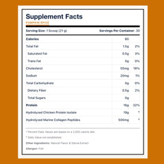 Divine Health pumpkin spice collagen scoop for easy daily protein support.