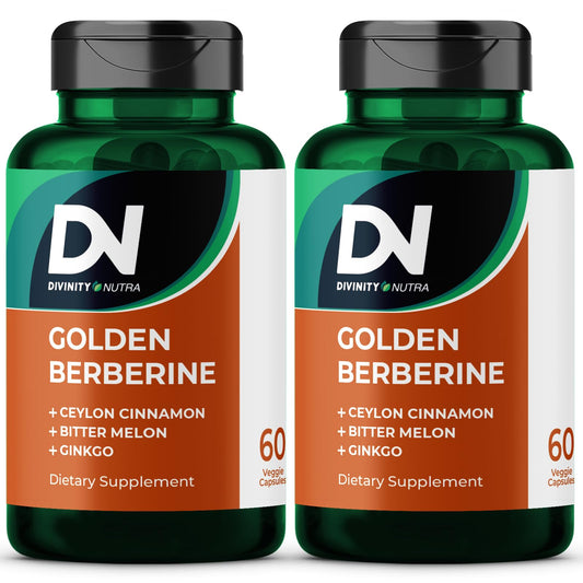 Divinity Nutra Golden Berberine bottle pour for a daily wellness ritual