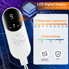 Diweez foot warmer offers six heating levels for personalized comfort.