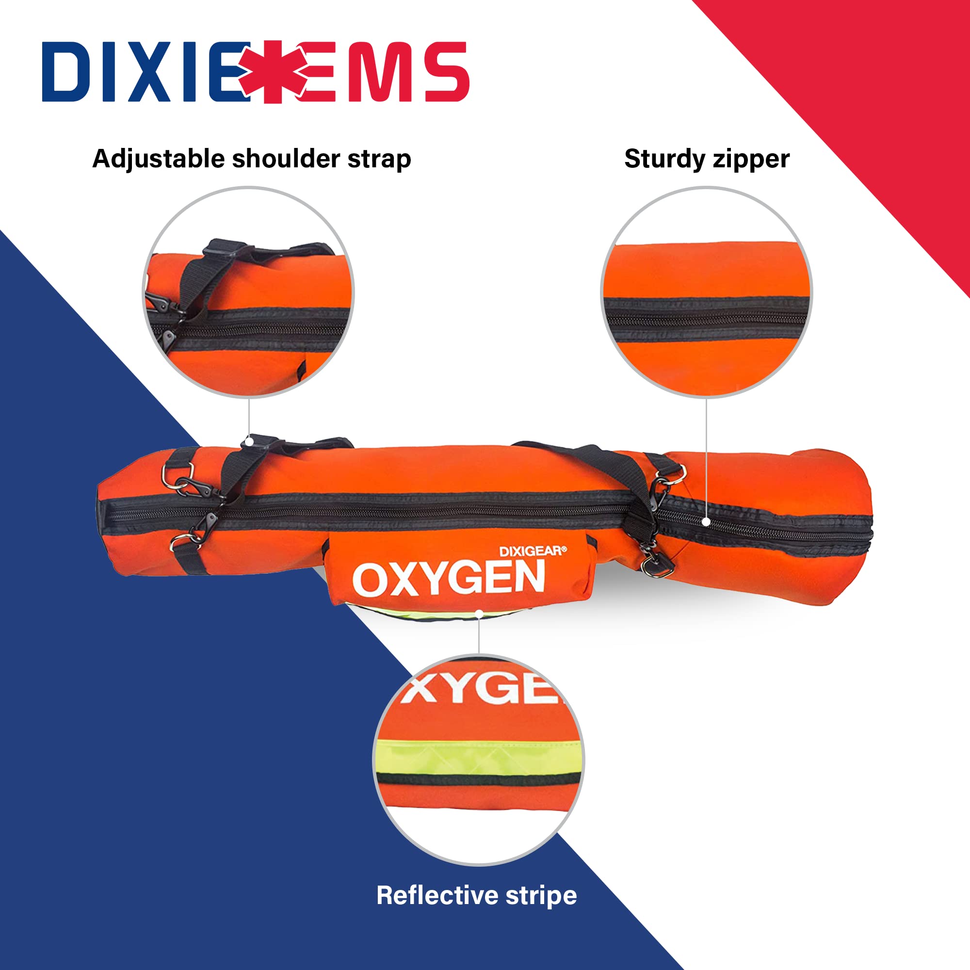 Dixie EMS O2 Shoulder Bag adjustable straps for comfortable carrying.