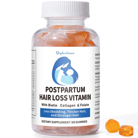 diytoolsman postpartum hair loss vitamin bottle with label, nourishes hair support