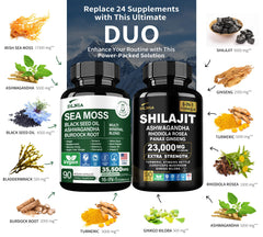 DLNIA Sea Moss bottle showcases 92 minerals and vitamins for wellness.