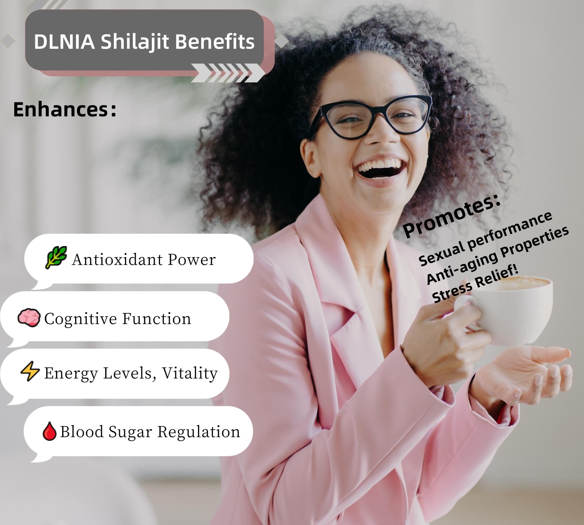DLNIA Shilajit resin blends into milk for a natural energy lift