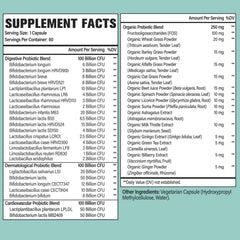 Dmeisy 24-strains label showing diverse probiotic blend for digestion