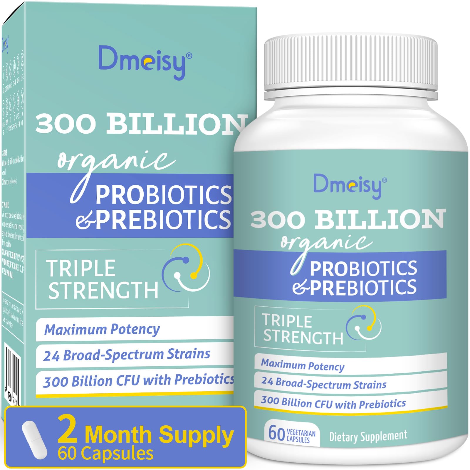 Dmeisy Probiotics 300Billion bottle for daily gut support