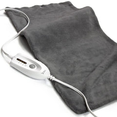DMI Mabis heating pad shows four heat options for back and joint comfort.