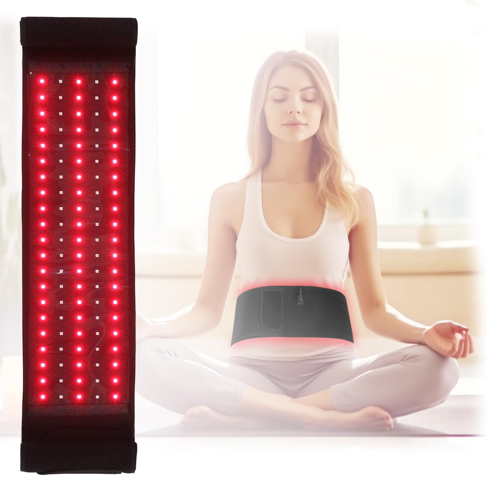 DMMBMFC red light therapy belt applied to back for targeted comfort