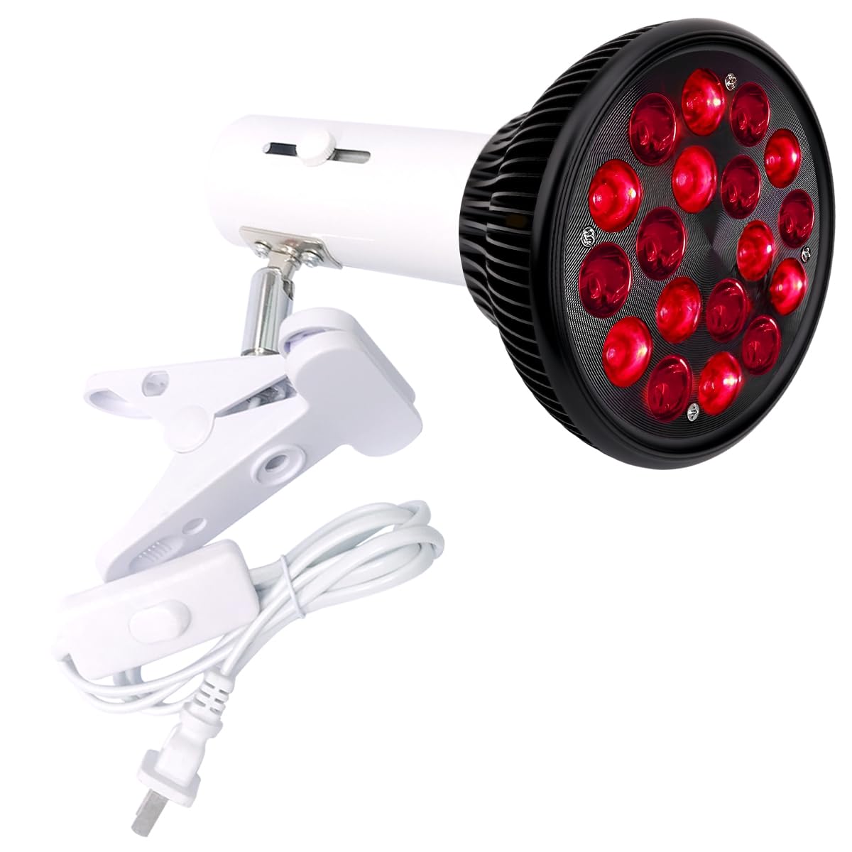 DMMBMFC red light therapy lamp 54W with adjustable holder for at-home sessions.