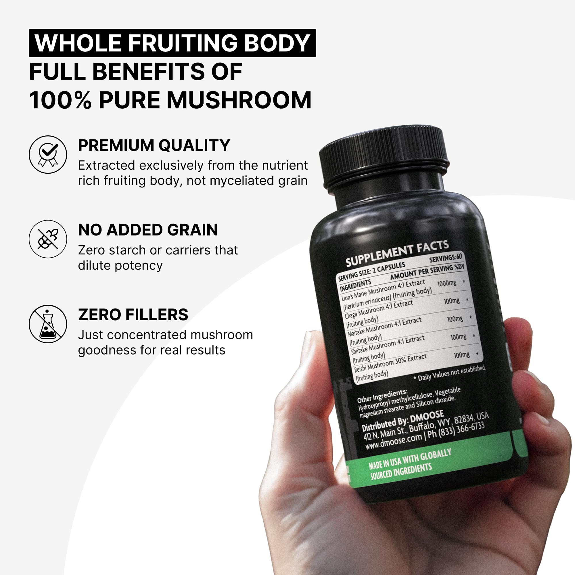 DMoose Fitness Vegan non-GMO capsules emphasize clean plant-based wellness