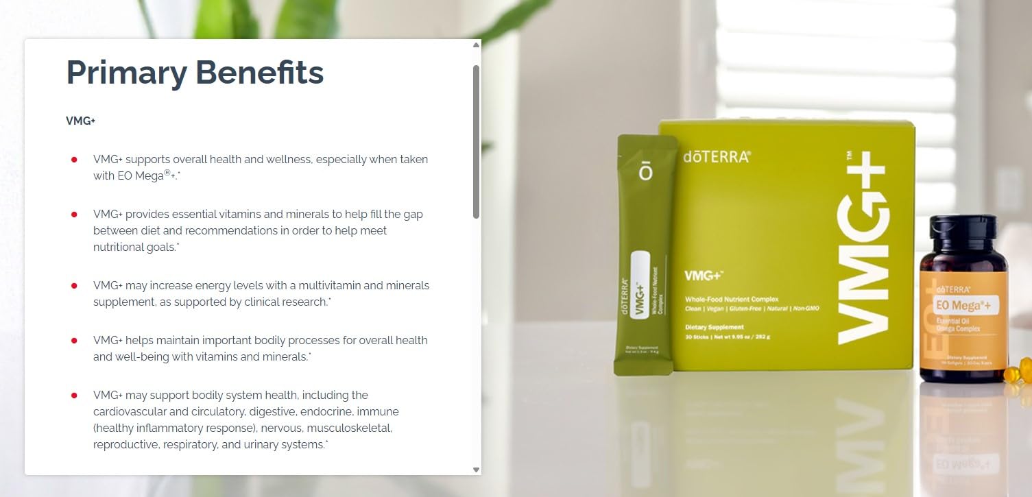 doTerra EO Mega+ in-use scene implies simple, daily use.