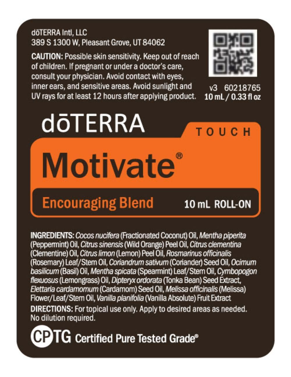 doTERRA Motivate Touch pocket-size bottle for daily routines
