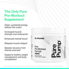 Do Vitamins PurePump scoop powder closeup highlights precise measurement for consistent dosing