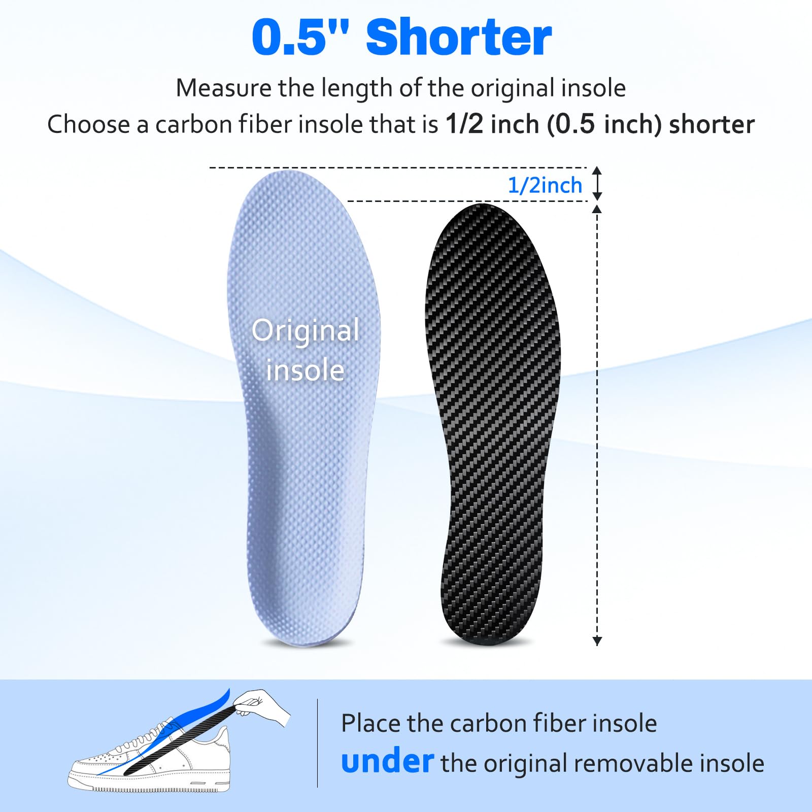 Docarbonfi carbon fiber insole arthritic foot support offers steady ground contact.