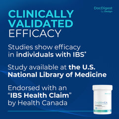 DocDigest by Design label detail highlights a clinically studied probiotic formula.