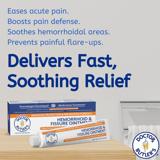 Doctor Butler's ointment tube offering fast itch and pain relief