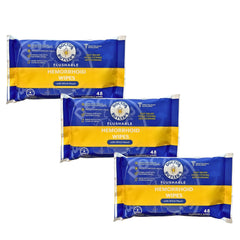 Doctor Butler's flushable hemorrhoid wipes pack-3 for soothing cleansing after bathroom visits.