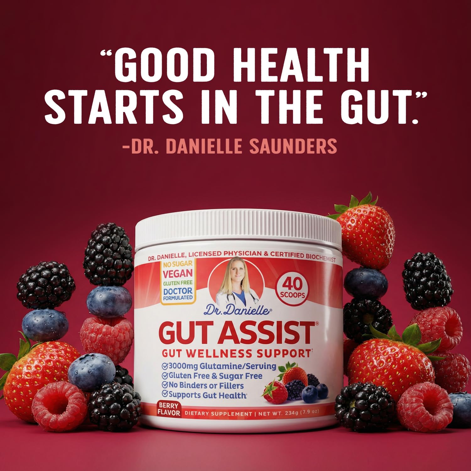 Doctor Danielle Daily digestion routine visuals illustrating compatibility with probiotics for a broader routine