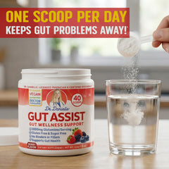 Doctor Danielle Leaky Gut Support Powder dispensing scoop for gentle daily digestive support