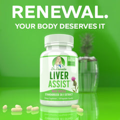 Doctor Danielle Liver Assist bottle cap close-up highlighting capsule design for easy daily use.