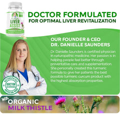 Milk thistle ingredient close-up with Doctor Danielle Liver Assist labeling and quality notes.