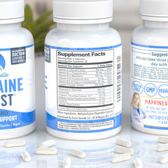 Doctor Danielle Migraine Assist bottle with capsules for easy dosing.