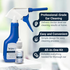 Doctor Easy Wax-Rx disposable tips enabling precise in-home ear cleaning.
