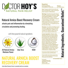 Doctor Hoy's natural ingredients list highlighting anti-inflammatory options.
