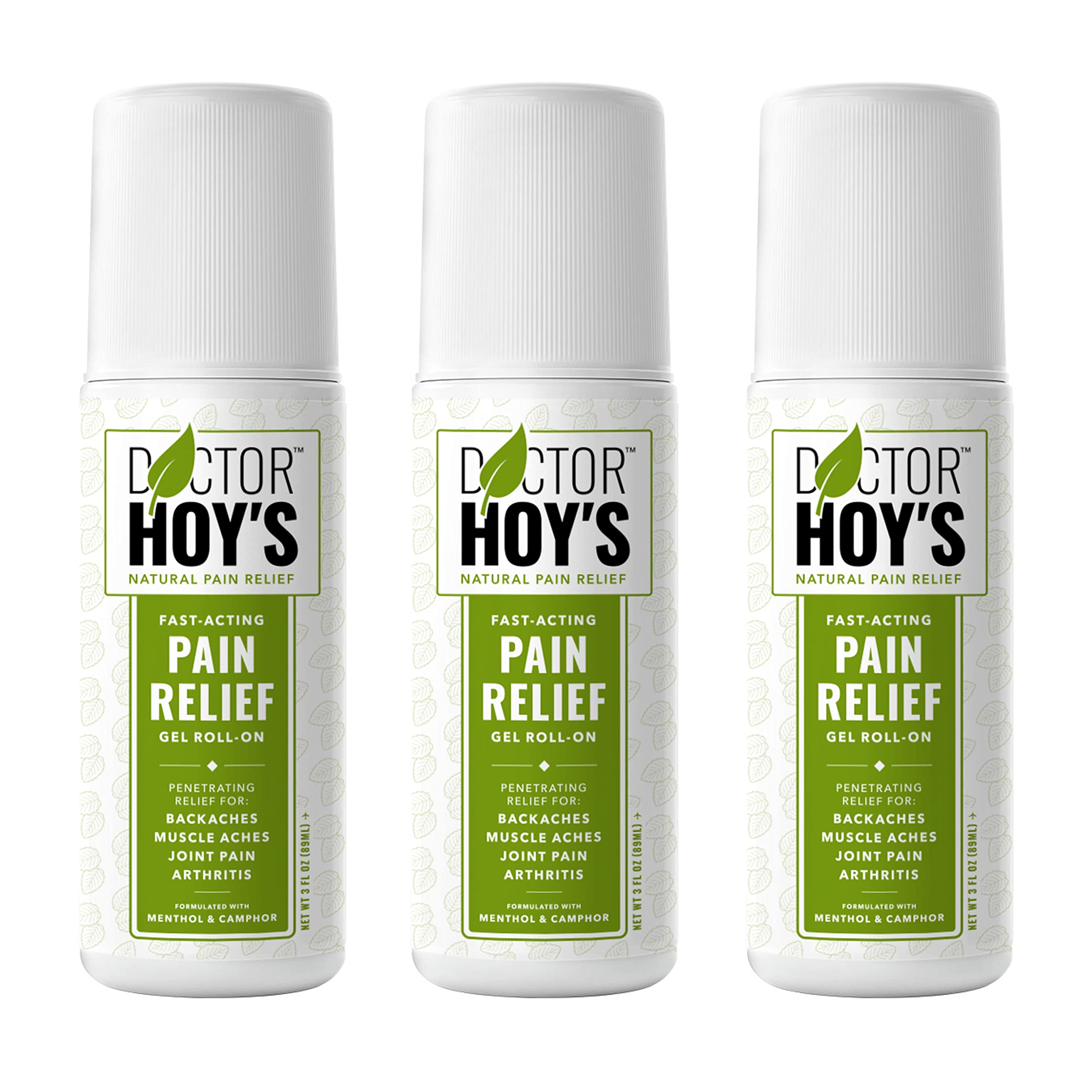 DOCTOR HOY'S Natural Pain Relief Gel roll-on bottle for targeted, fast-absorbing comfort