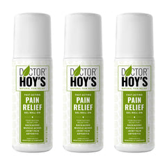 DOCTOR HOY'S Natural Pain Relief Gel roll-on bottle for targeted, fast-absorbing comfort