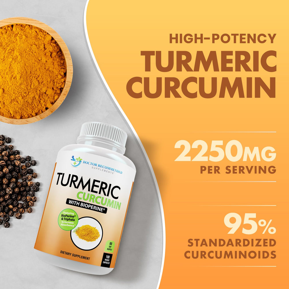 Label close-up highlights 95% curcuminoids for powerful turmeric intake