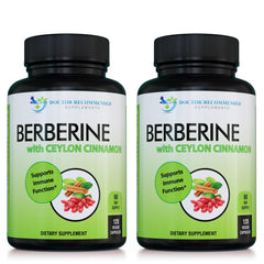 Doctor Recommended Supplements Berberine Cinnamon bottle shows a 60-day supply for ongoing wellness.