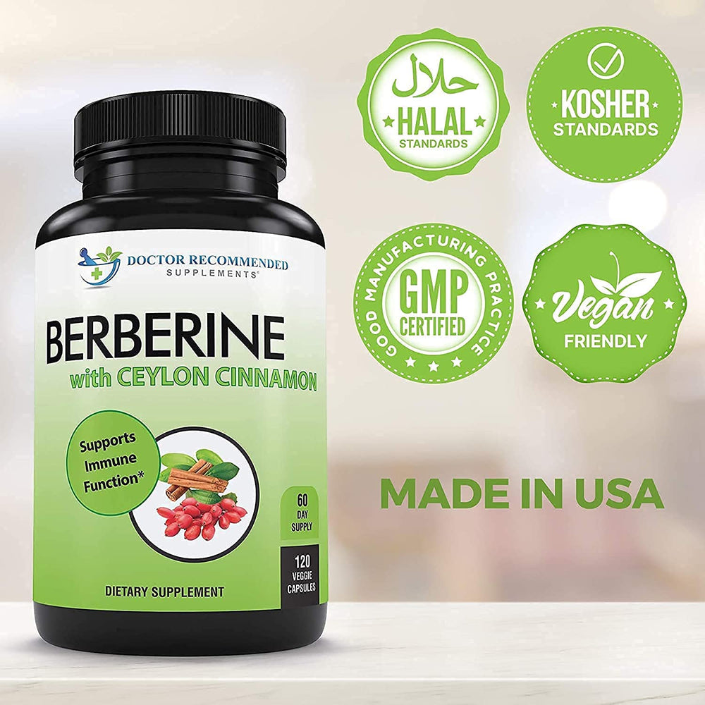 Berberine Cinnamon packaging from USA cgmp-certified facility ensuring quality.