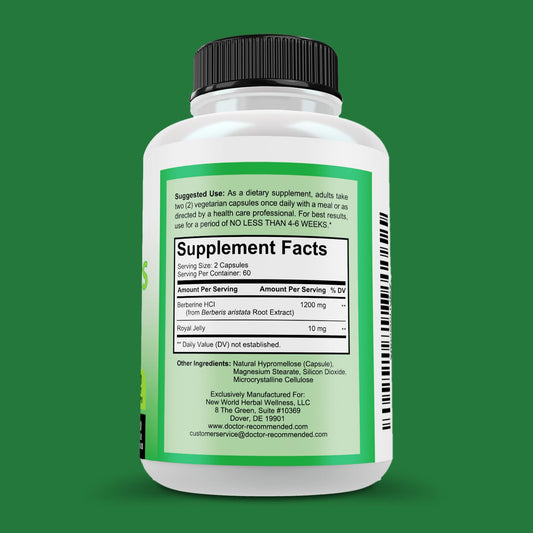 Capsules close-up showing Berberine Plus veggie capsules for clean delivery